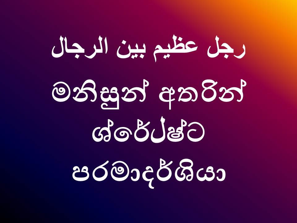 මනිසුන් අතරින් ශ්රේلෂ්ට පරමාදර්ශියා